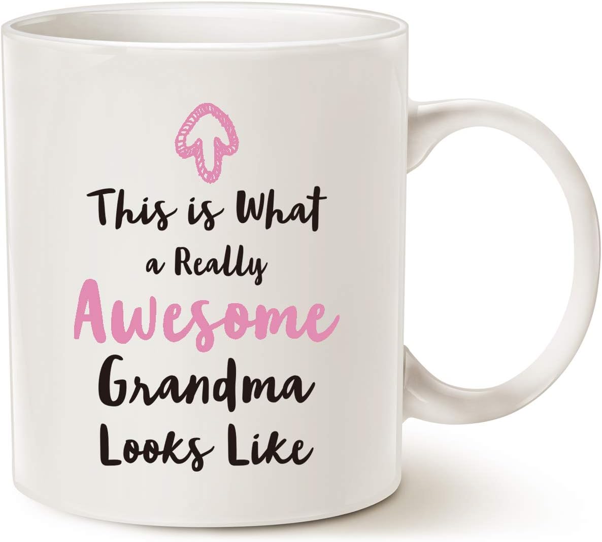 Christmas Gifts Grandma Coffee Mug from Granddaughter Grandson, This Is What a Really Awesome Grandma Looks Like Birthday Gifts Idea for Grandmother Cup White, 11 Oz