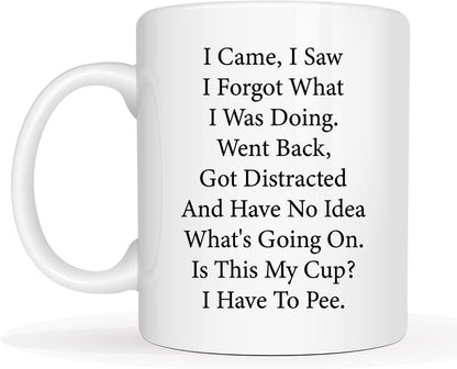 Funny I Came I Saw I Forgot What I Was Doing Coffee Mug For The Elderly, Senior Citizens Mug, For Senior Women And Men, Birthday, Mother's Day, Father's Day, Christmas