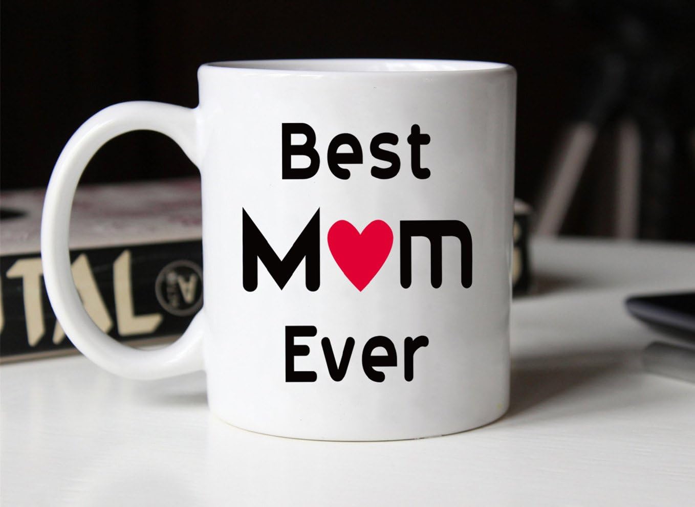 Best Mom Coffee Mug, Best Mom Ever Unique Holiday or Birthday Gifts Idea for Mom Mother Mama Mommy Cup White, 11 Oz