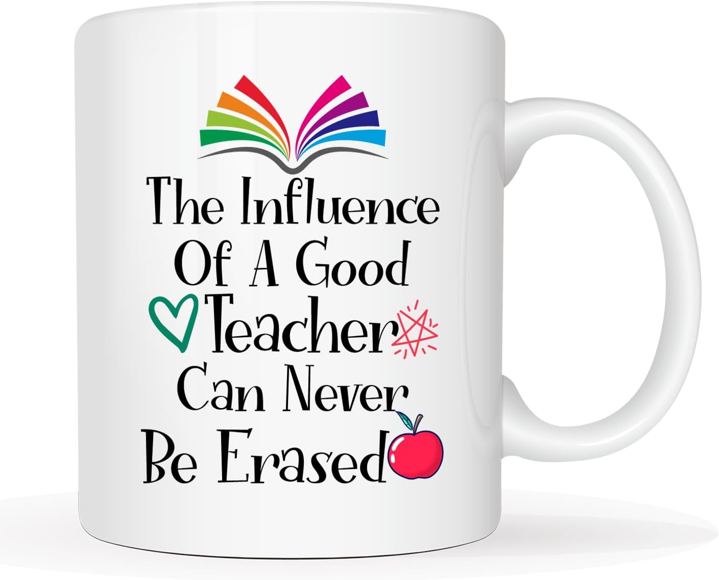 Teacher Coffee Mugs, The Influence Of A Good Teacher Can Never Be Erased Coffee Cup, Appreciation Gift from Students, 11 Oz
