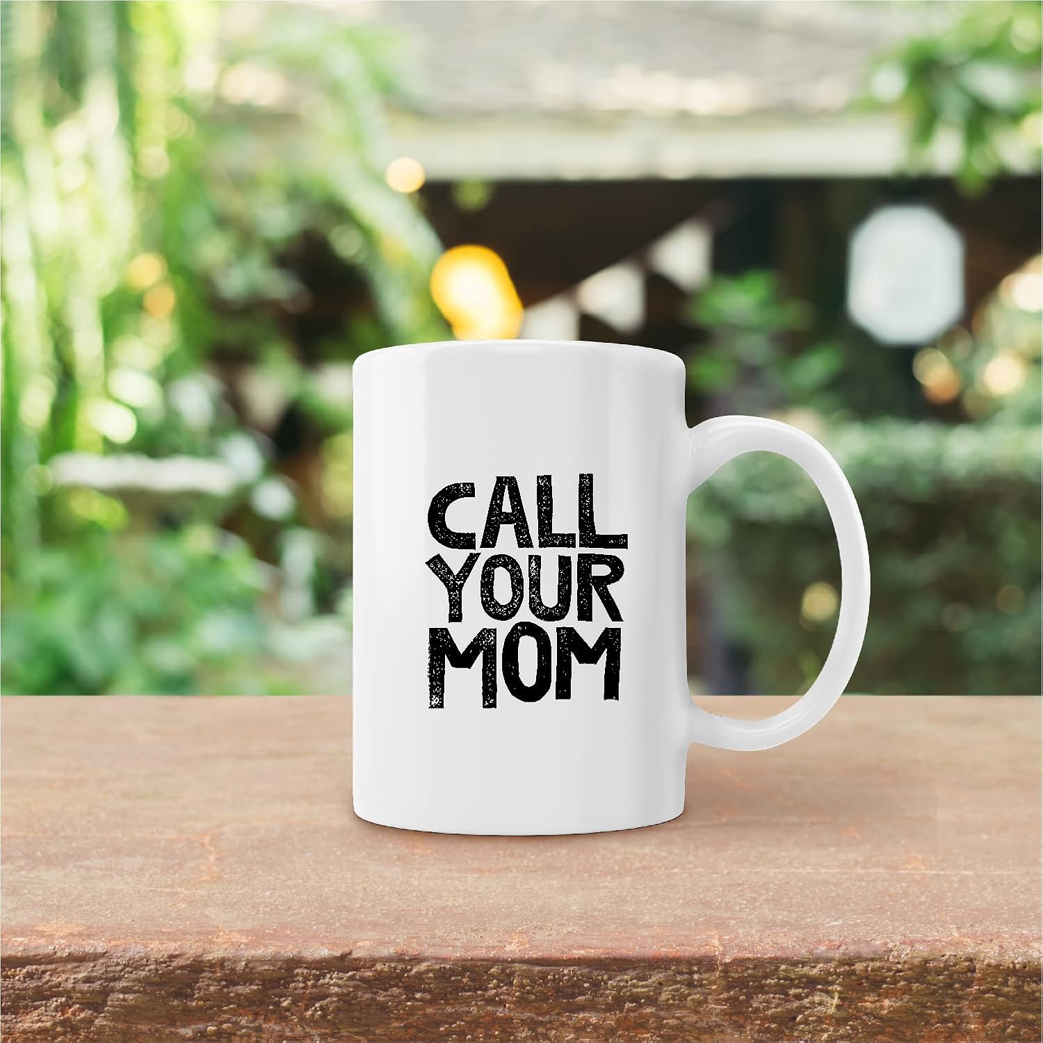 GICHUGI 11 Ounces Funny Quote Call Your Mom Ceramic Mug for Holidays, Dorm, Home - Modern, Humorous, Reusable, Durable, Premium Quality Ink, Dishwasher & Microwave Safe
